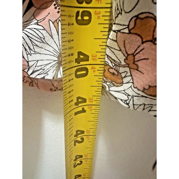 Forever 21 Women’s Floral Long Sleeve Mini Dress Size S Daisy Print Boho 70s - Picture 3 of 7